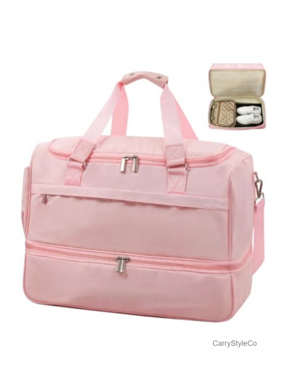 Women's Travel Duffle Bag Weekender Carry-On with Shoe Compartment